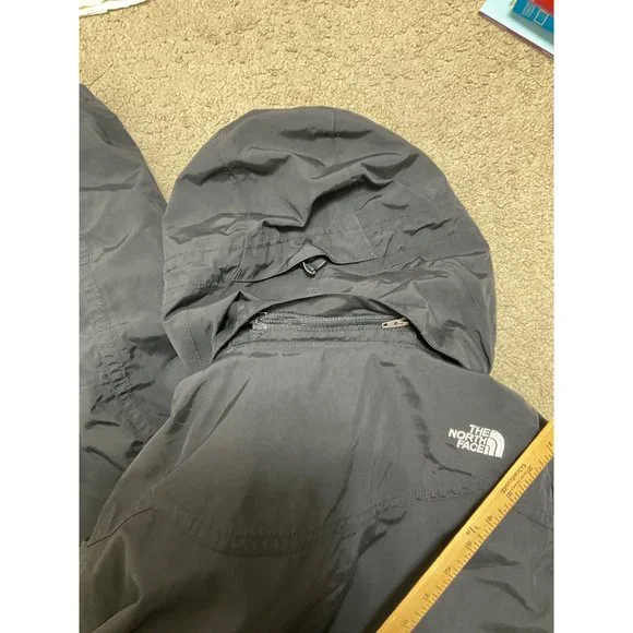 The North Face Jacket Women XL Black Plaid Inside Full Zip Coat Jacket